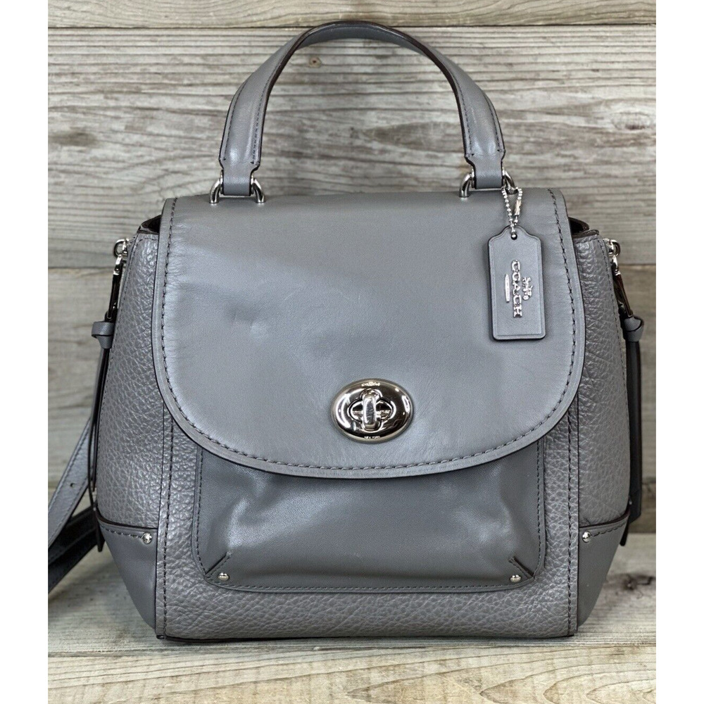 TRENDY Coach FAYE CONVERTIBLE BACKPACK 30525 Gray Leather Shoulder Bag Crossbody
